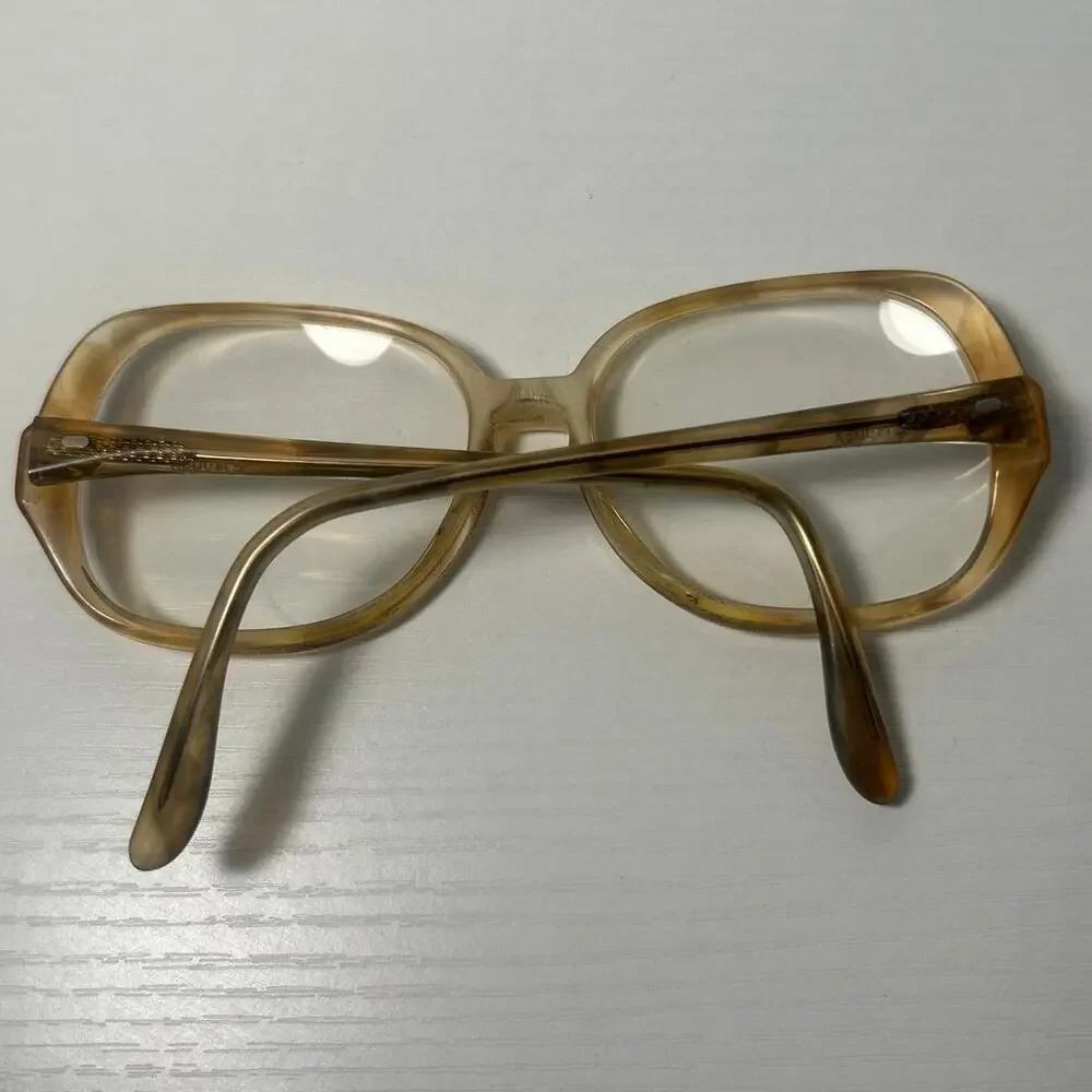 Vintage Translucent Amber Eye Glass Frames70’s-80’s, Oversized 54 17 140, USA